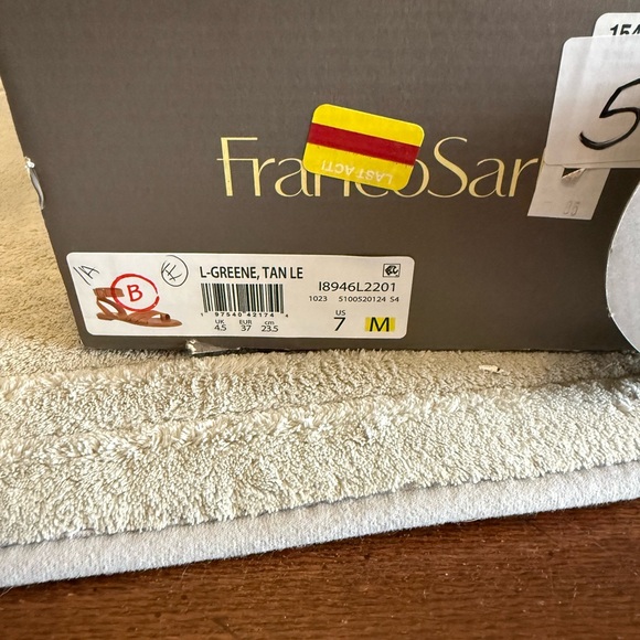 Franco Sarto L-Greene Size 7 Tan Leather‎ Toe Loop Ankle Strap Sandal NEW - Picture 5 of 5